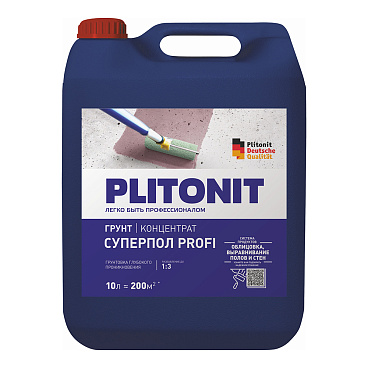 Грунт Plitonit СуперПол Profi глубокого проникновения 10 л концентрат 1:3