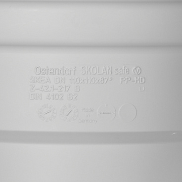 Тройник Ostendorf SKEA d110 мм 87° пластиковый бесшумный для внутренней канализации (335400)
