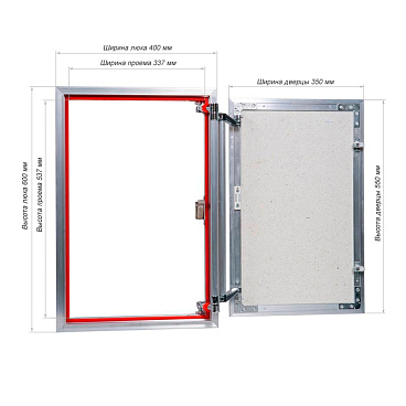 Люк ревизионный под плитку Практика EuroFormat-R алюминиевый 400х600 мм скрытый нажимной