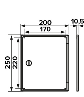 Люк ревизионный пластиковый 200х250 мм накладной