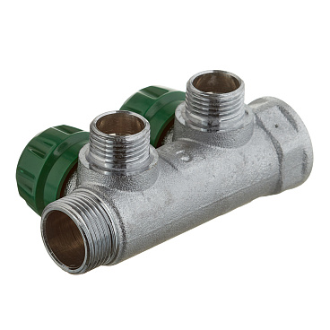 Коллектор Stout 3/4 ВР(г) х 2 выхода 1/2 НР(ш) х 3/4 НР(ш) регулирующий (SMB-6850-341202)