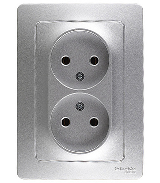 Розетка Systeme Electric Blanca встраиваемая алюминий (BLNRS000023)