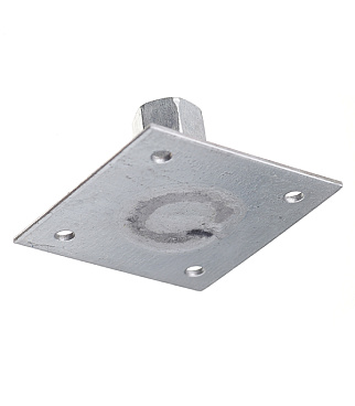 Пластина опорная оцинкованная 60х60х2 мм с гайкой М10