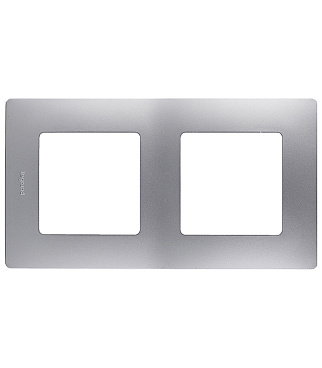 Рамка Legrand Etika двухместная алюминий (672552)