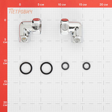 Соединитель угловой для полотенцесушителя VRT 1 ВР(г) х 1/2 ВР(г) хром