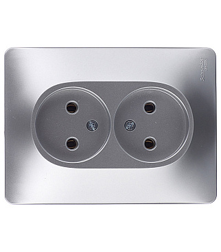 Розетка Systeme Electric Glossa встраиваемая алюминий (GSL000320)