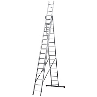 Лестница алюминиевая трансформер трехсекционная 16 ступеней Новая высота профессиональная