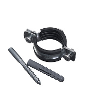 Хомут сантехнический 1 1/4" 42-45 мм оцинкованная сталь со шпилькой и дюбелем