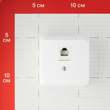 Розетка телефонная Systeme Electric Этюд накладная белая (TELA-001B)