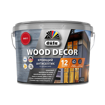 Антисептик Dufa Wood Decor кроющий биозащитный для дерева база 3 бесцветный 2,2 л