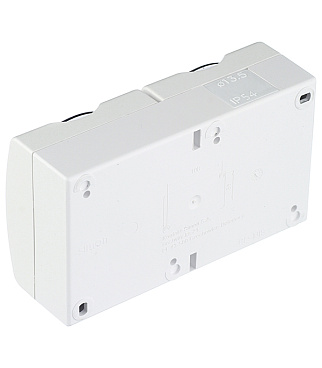 Розетка Simon 15 Aqua накладная белая со шторками с крышкой (1594443-030)