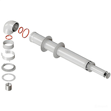 Дымоход коаксиальный Rommer универсальный d60/100 мм комплект (совместим с котлами Baxi)