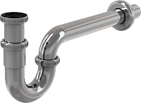 Сифон для умывальника Ø32, U-форма, цельнометаллический, с накидной гайкой 5/4", арт. A432