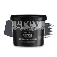 Краска интерьерная Радуга серая графит 2,7 л