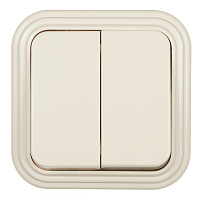 Выключатель Svet двухклавишный накладной бежевый (0603-00121)