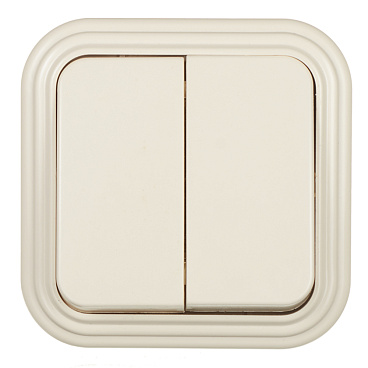 Выключатель Svet двухклавишный накладной бежевый (0603-00121)