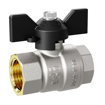 Кран шаровой латунный LD Pride 1 ВР(г) х 1 ВР(г) бабочка прямой (LD 47.310.25)