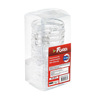 Кольца для штор Fora пластиковые прозрачные (12 шт.) (К13)