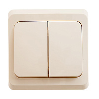 Выключатель Systeme Electric Этюд двухклавишный встраиваемый бежевый с подсветкой (BC10-006K)