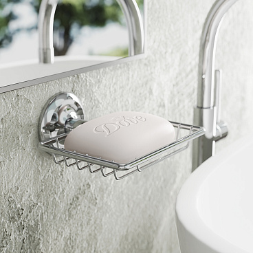 Мыльница для ванной Fora Drop с держателем сталь хром (FOR-DP040)