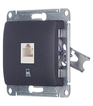 Розетка компьютерная Systeme Electric Glossa встраиваемая антрацит RJ45 (GSL000781К)