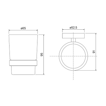 Стакан для ванной Iddis Sena с держателем стекло матовый/металл хром (SENSSG1i45)