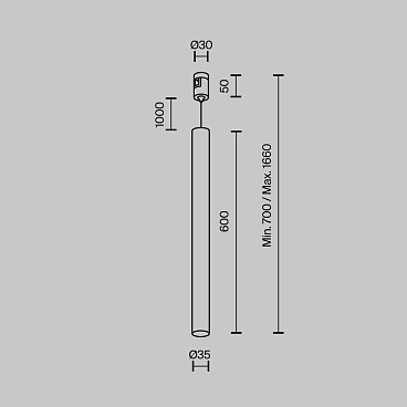 Трековый светильник Technical TR156-1-5W4K-PT