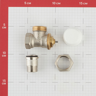 Клапан термостатический угловой Valtec 1/2 НР(ш) х 1/2 ВР(г) для радиатора (VT.031.N.04)