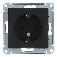 Розетка Systeme Electric AtlasDesign встраиваемая карбон со шторками (ATN001045)