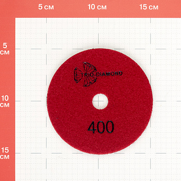 Круг алмазный шлифовальный по камню Trio-Diamond New line гибкий d100 мм P400 для сухого шлифования