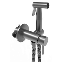 Смеситель с гигиеническим душем встраиваемый ARGOtech Stick со скрытой частью в комплекте графит (25-07/1 STICK-W gun grey)