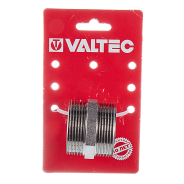 Ниппель Valtec 1 1/2 НР(ш) х 1 1/2 НР(ш) латунный (VTr.582.N.0008)