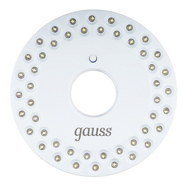 Фонарь кемпинговый Gauss светодиодный 48 LED 5 Вт на батарейках AA пластик с магнитом и карабином (GF004)