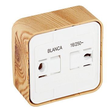 Розетка Systeme Electric Blanca накладная ясень со шторками компакт (BLNRA111115)