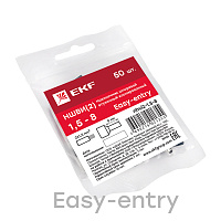 Наконечник штыревой втулочный изолированный EKF PROxima НШВИ-2 8 мм х 1,5 кв. мм двойной (50 шт.)