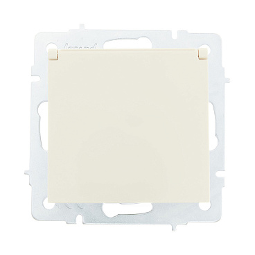 Розетка Lezard Vesna встраиваемая крем с крышкой (742-0388-123B)