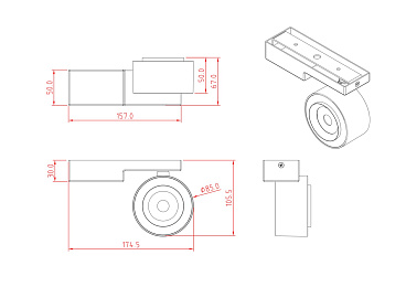 Потолочный светильник Technical C062CL-L12W4K