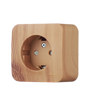 Розетка Systeme Electric Blanca накладная ясень со шторками (BLNRA011115)