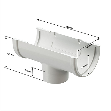 Воронка желоба Docke Premium пластиковая d120-85 мм пломбир RAL 9003