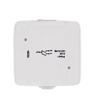 Выключатель Hegel Alfa двухклавишный накладной белый (ВА10-251)