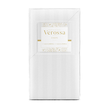 Наволочка 50х70 страйп-сатин белая Verossa Stripe (2 шт.)