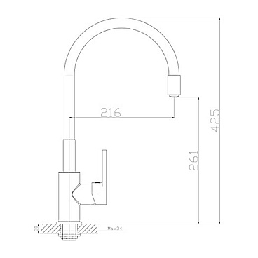 Смеситель для кухни Rossinka Z хром/белый с гибким изливом однорычажный (Z35-35U-White)
