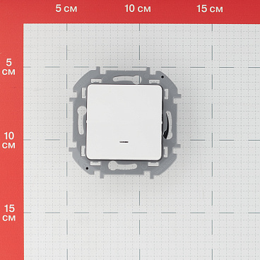 Выключатель Legrand Inspiria одноклавишный встраиваемый белый с подсветкой (673610)