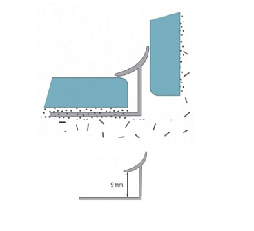 Профиль для плитки CEZAR внутренний 9мм золото