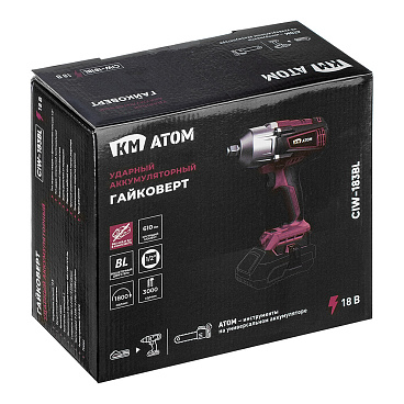 Гайковерт ударный аккумуляторный КМ АТОМ 18 В без АКБ и ЗУ (CIW-183BL)