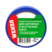 Лента малярная Wenzo для наружных и внутренних работ синяя 50 мм 50 м (0115-4131)
