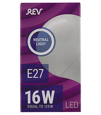 Лампа светодиодная Rev E27 4000К 16 Вт 1280 Лм 180-240 В груша A60 матовая