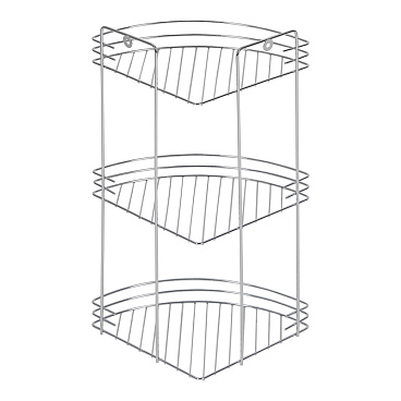 Полка для ванной Delphinium угловая трехъярусная 190х260х400 мм металл хром (101025)