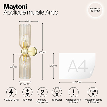 Настенный светильник (бра) Maytoni MOD302WL-02CG