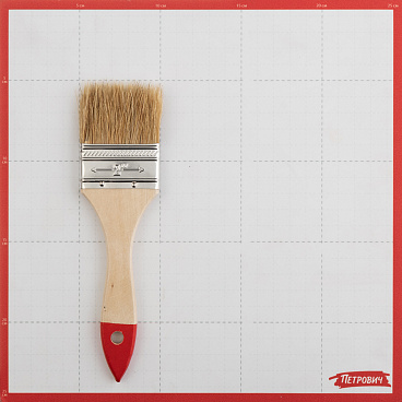 Кисть плоская натуральная щетина деревянная ручка 50х8 мм для эмалей и лаков на алкидной основе
